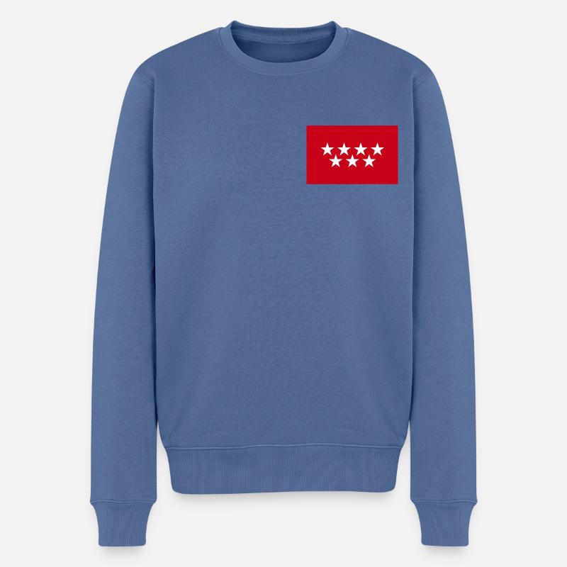 MADRID FLAG - Männer Premium Bio Pullover - Taubenblau