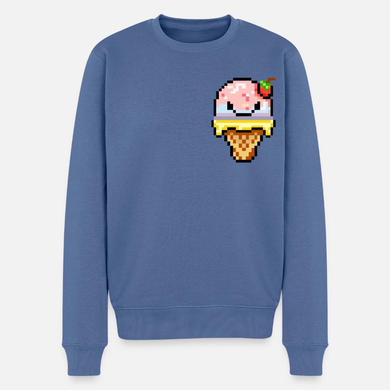 angry ice cream - Männer Premium Bio Pullover - Taubenblau