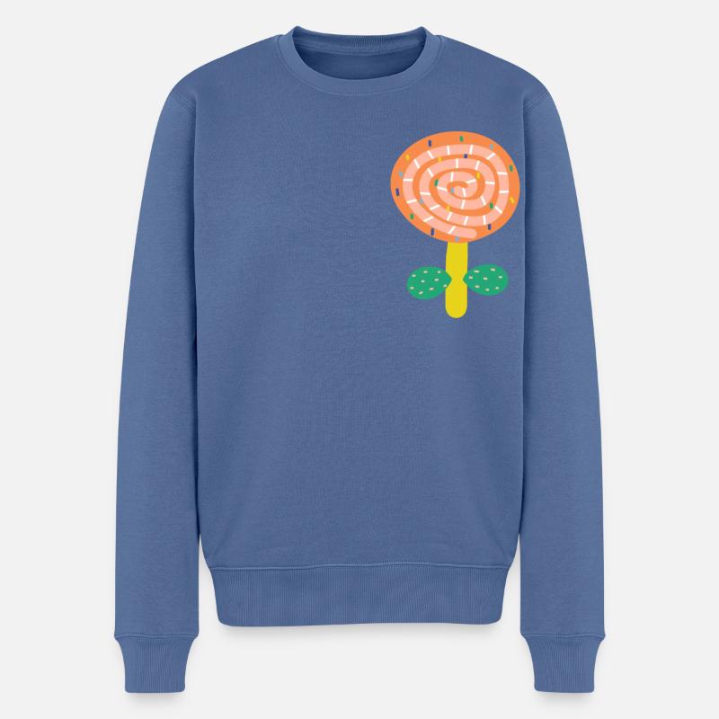 Petite fleur rouge - Pull Premium bio Homme - bleu pigeon