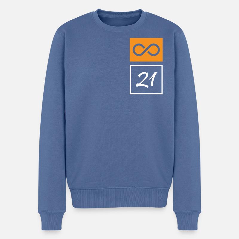 L’infini de 21 millions - Pull Premium bio Homme - bleu pigeon