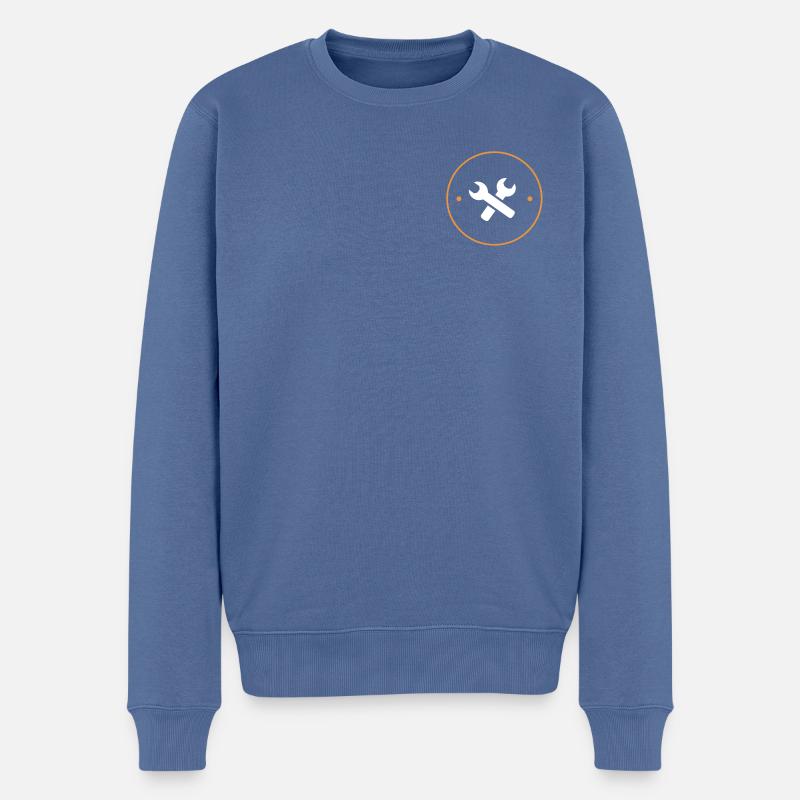 Worker - Männer Premium Bio Pullover - Taubenblau