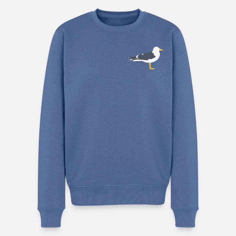 Heringsmöwe - Männer Premium Bio Pullover - Taubenblau