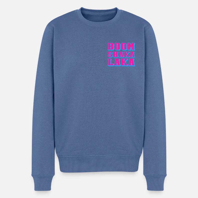 boom shaka laka - Männer Premium Bio Pullover - Taubenblau