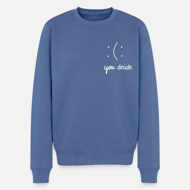 Glück Lachen - Männer Premium Bio Pullover - Taubenblau