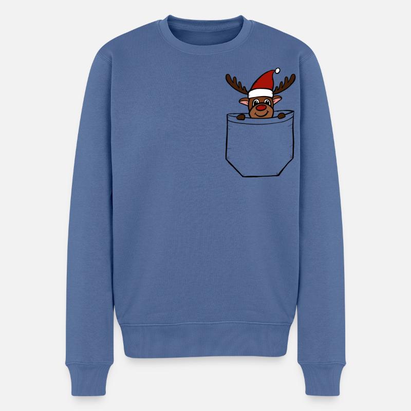 Taschen Rentier Transparent - Männer Premium Bio Pullover - Taubenblau