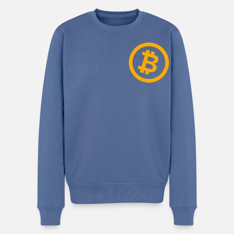 Bitcoin - Pull Premium bio Homme - bleu pigeon