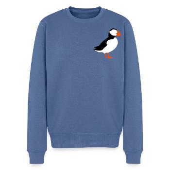Papageitaucher - Männer Premium Bio Pullover - Taubenblau - Vorne - Nico (187cm)