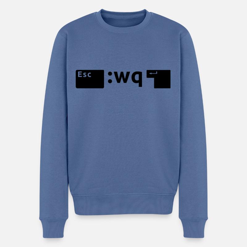 VIM beenden - Männer Premium Bio Pullover - Taubenblau