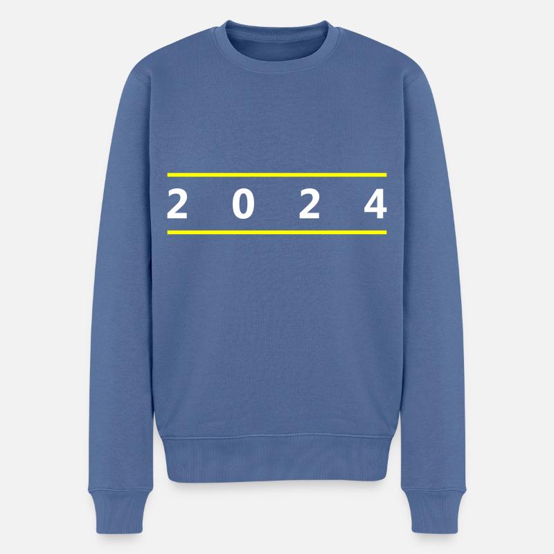 Ligne de l’année 2024 - Pull Premium bio Homme - bleu pigeon