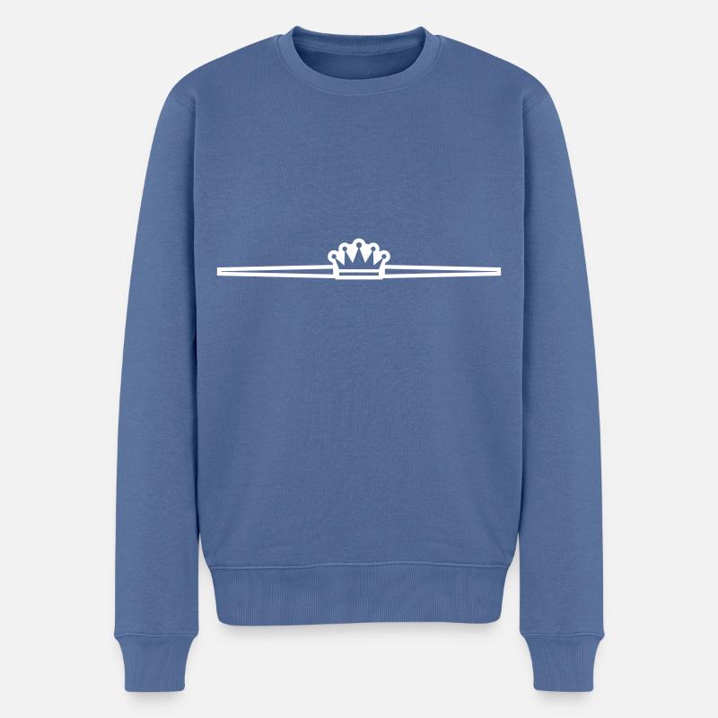Krone Symbol - Männer Premium Bio Pullover - Taubenblau