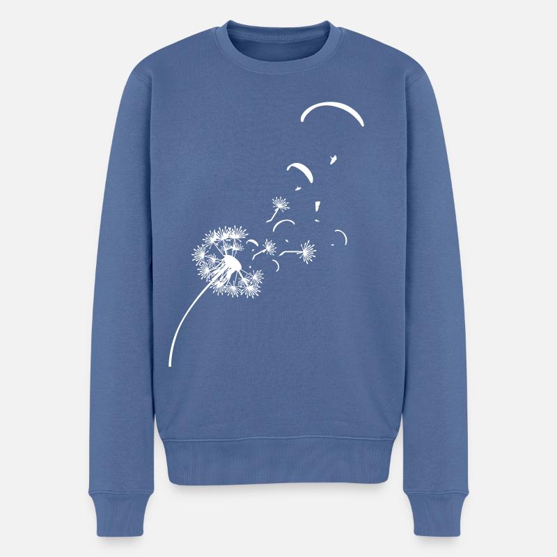 Pusteblume Löwenzahn Gleitschirm Vektor - Männer Premium Bio Pullover - Taubenblau