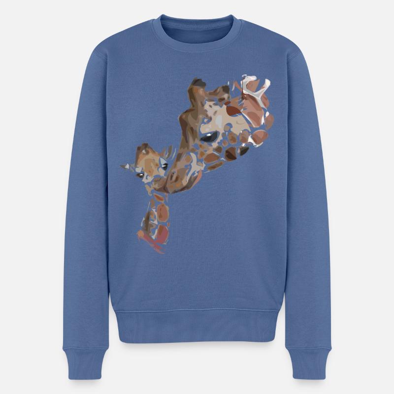 Giraffen - Männer Premium Bio Pullover - Taubenblau
