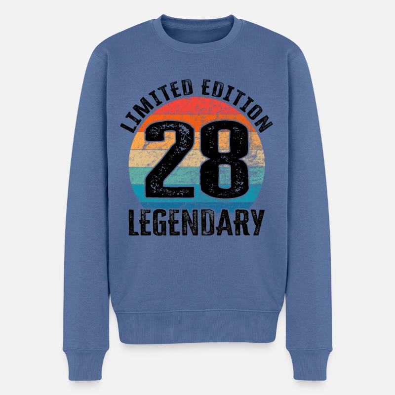 Joyeux anniversaire - 28e anniversaire - Pull Premium bio Homme - bleu pigeon