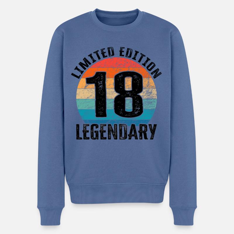 Joyeux anniversaire - 18e anniversaire - Pull Premium bio Homme - bleu pigeon
