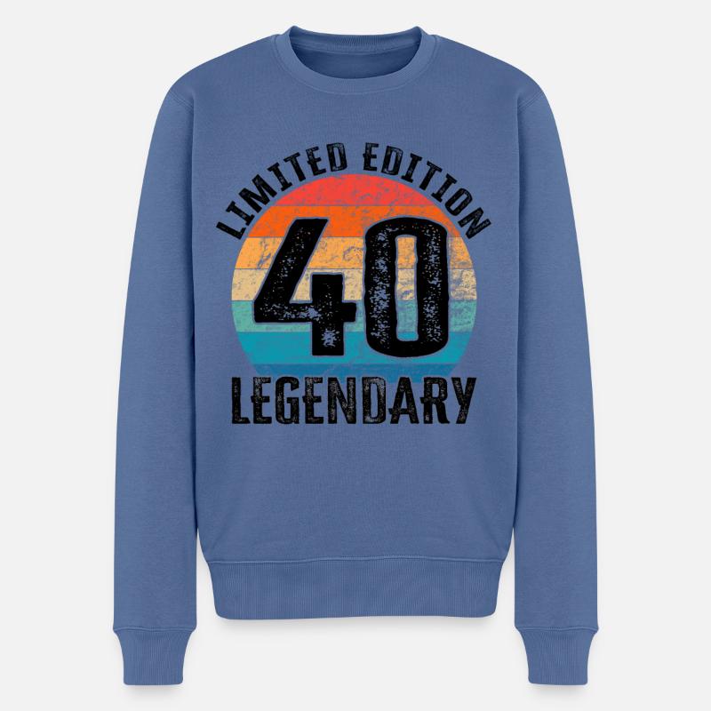 Joyeux anniversaire - 40e anniversaire - Pull Premium bio Homme - bleu pigeon