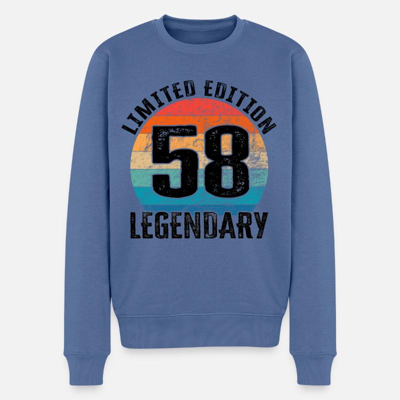 Joyeux anniversaire - 58e anniversaire - Pull Premium bio Homme - bleu pigeon