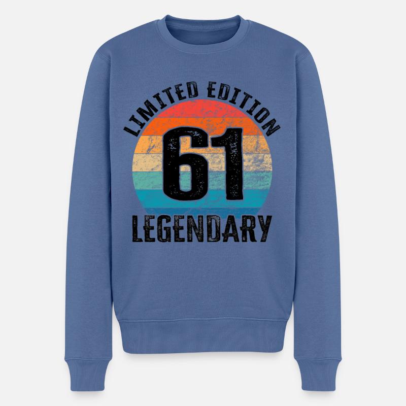 Joyeux anniversaire - 61e anniversaire - Pull Premium bio Homme - bleu pigeon