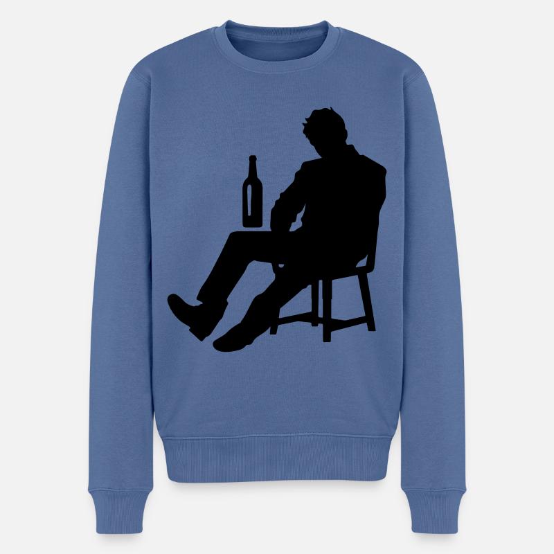 Drunk Man Drinking Drunk - Men's Premium Organic Jumper - stone blue