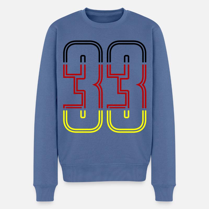 33 Symbole numérique Allemagne - Pull Premium bio Homme - bleu pigeon