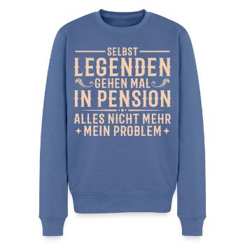 Pension Beamter in Rente Pensionär - Männer Premium Bio Pullover - Taubenblau - Vorne - Nico (187cm)