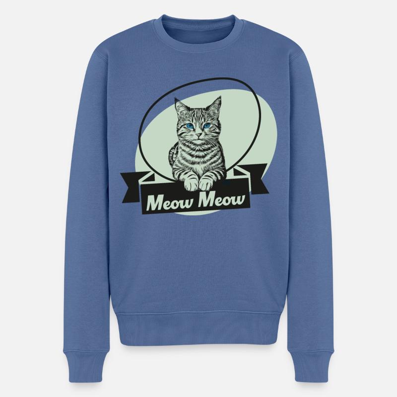 meow meow - Männer Premium Bio Pullover - Taubenblau