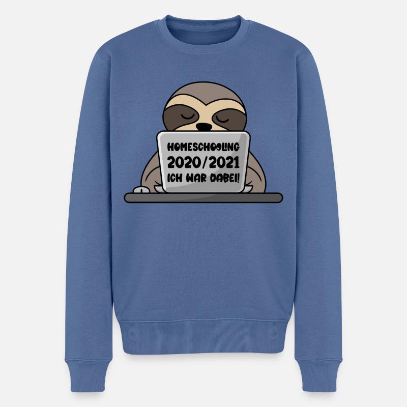 Homeschooling 2020/2021 Ich war dabei! Faultier - Männer Premium Bio Pullover - Taubenblau