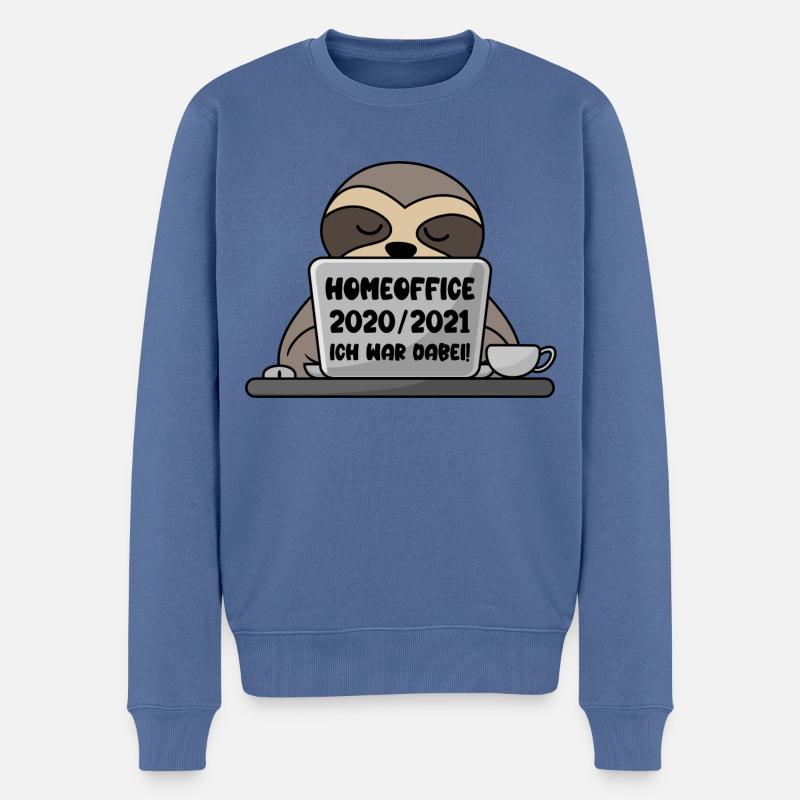 Homeoffice 2020/2021 Ich war dabei! Faultier - Männer Premium Bio Pullover - Taubenblau