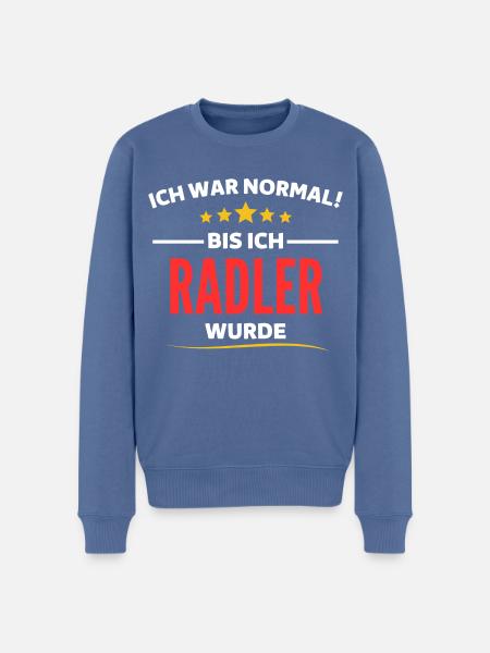 Ich war normal bis ich Radler wurde - Männer Premium Bio Pullover - Taubenblau