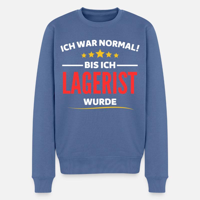 Ich war normal bis ich Lagerist wurde - Männer Premium Bio Pullover - Taubenblau