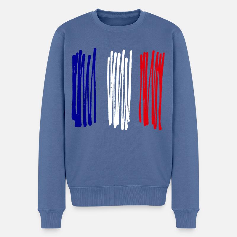 France Strip - Pull Premium bio Homme - bleu pigeon