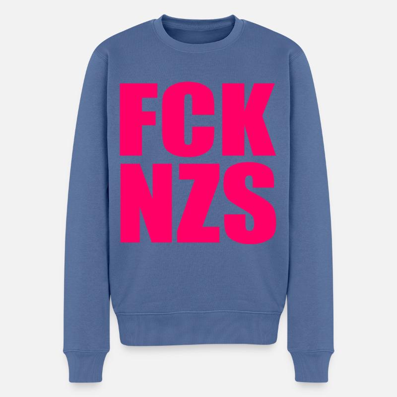 FCK NZS - Männer Premium Bio Pullover - Taubenblau