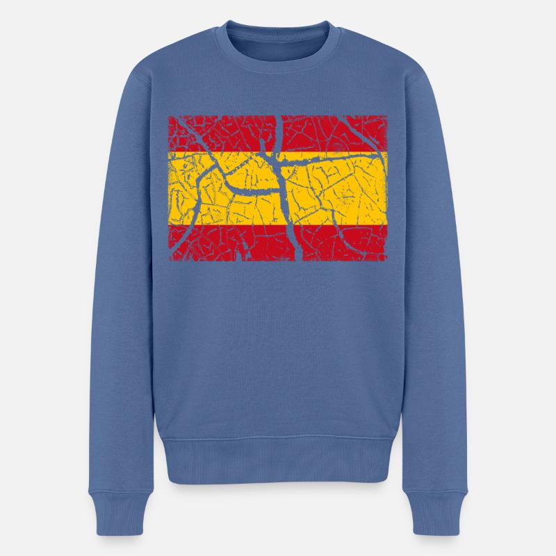 Spanien - Männer Premium Bio Pullover - Taubenblau