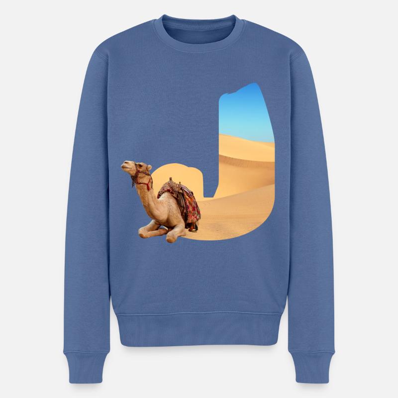désert avec kamel j - Pull Premium bio Homme - bleu pigeon