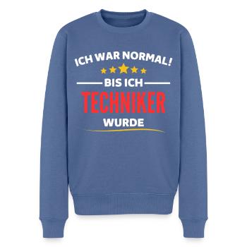 Ich war normal bis ich Techniker wurde - Männer Premium Bio Pullover - Taubenblau - Vorne - Nico (187cm)