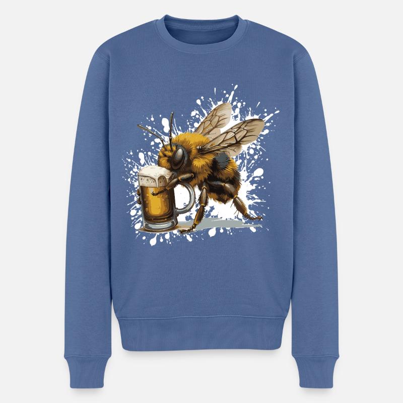 Bière d’abeille drôle - Pull Premium bio Homme - bleu pigeon