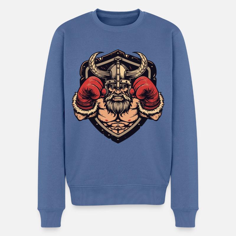 Boxeur Viking MMA Logo - Pull Premium bio Homme - bleu pigeon