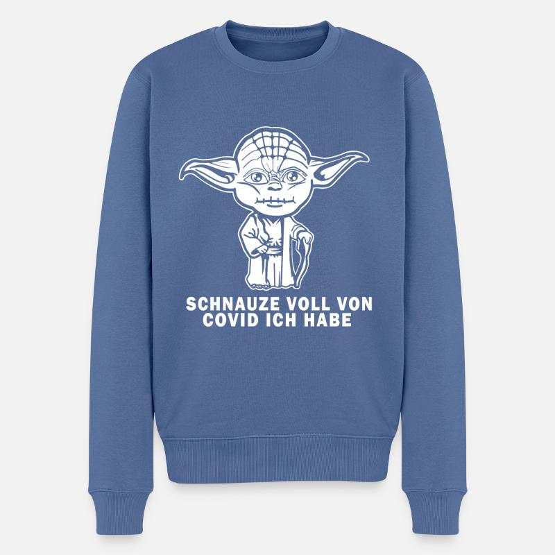 wenn man die schnauze voll hat / Covid Design - Männer Premium Bio Pullover - Taubenblau