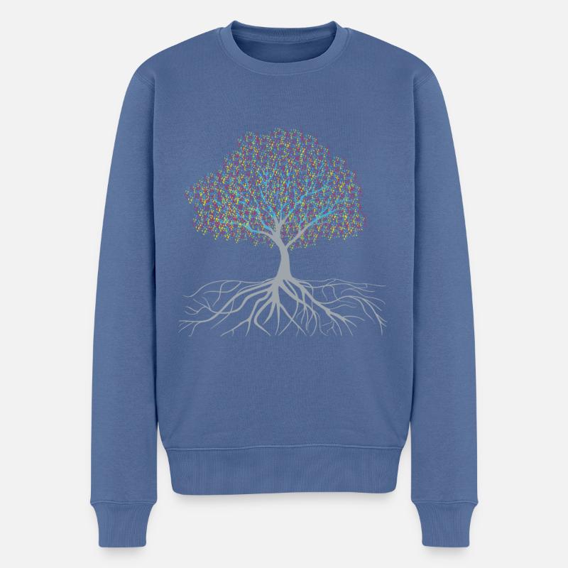 Leuchtende Früchte am Baum Design - Männer Premium Bio Pullover - Taubenblau