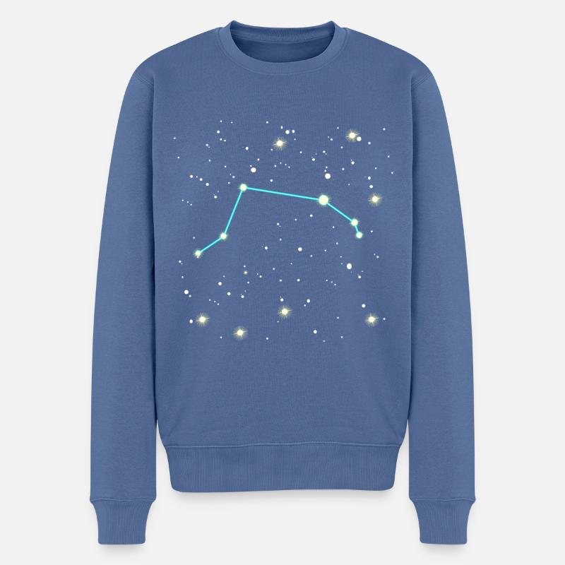 Widder Sternzeichen Weltall Design - Männer Premium Bio Pullover - Taubenblau