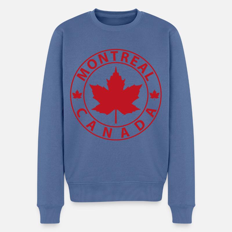 Montreal - Männer Premium Bio Pullover - Taubenblau