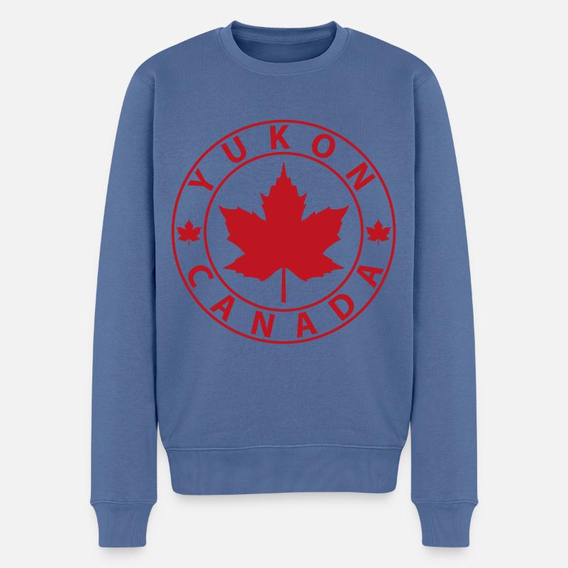 Yukon - Männer Premium Bio Pullover - Taubenblau