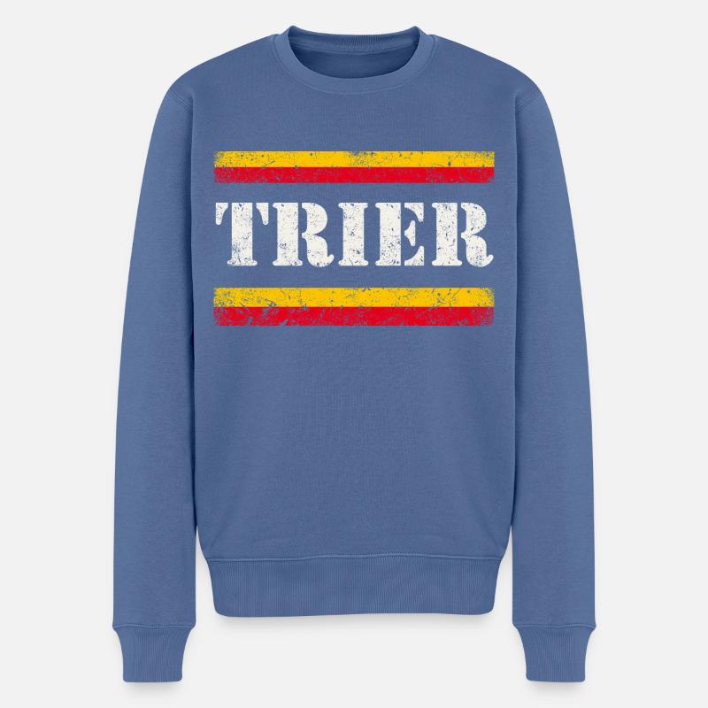 Trier - Männer Premium Bio Pullover - Taubenblau