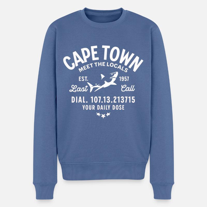 Kapstadt Treffen Sie die Einheimischen letzter Anruf - Männer Premium Bio Pullover - Taubenblau