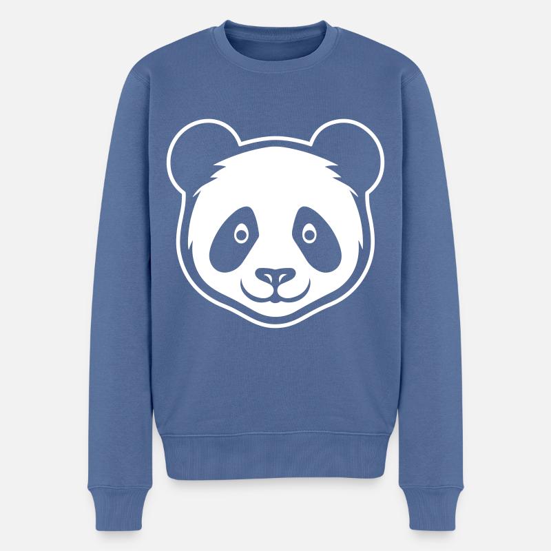 Tête de panda - Pull Premium bio Homme - bleu pigeon
