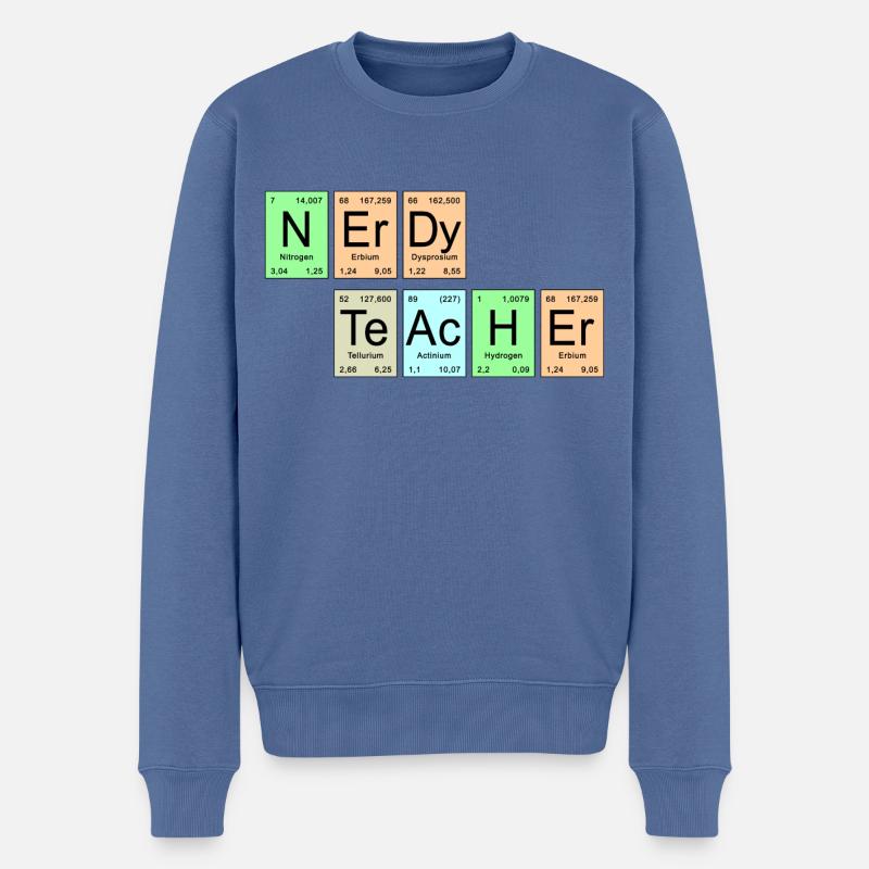 Periodensystem - NErDy TeAcHEr - Männer Premium Bio Pullover - Taubenblau