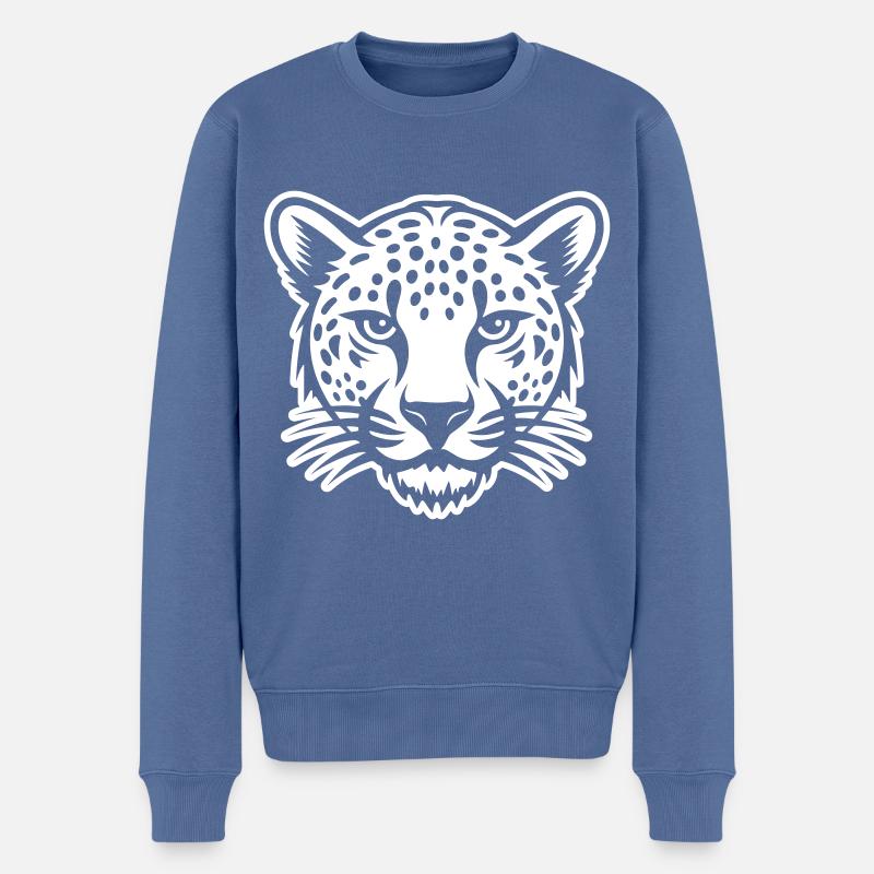 Tête de guépard - Pull Premium bio Homme - bleu pigeon