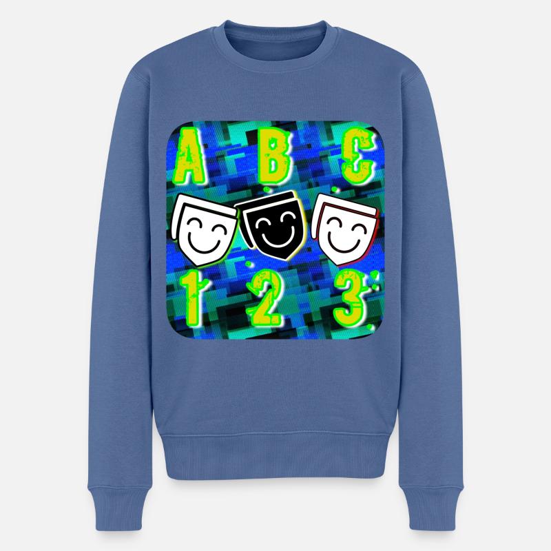 ABC_123 - Pull Premium bio Homme - bleu pigeon