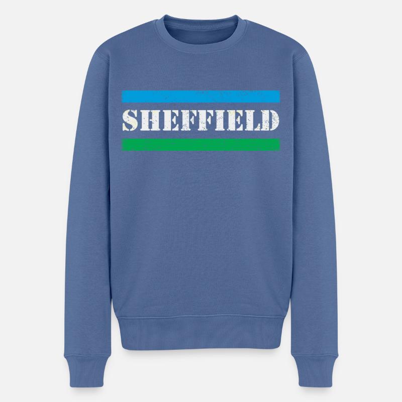 Sheffield - Männer Premium Bio Pullover - Taubenblau