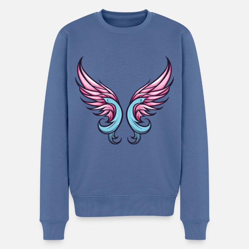 Icône d’aile - Pull Premium bio Homme - bleu pigeon