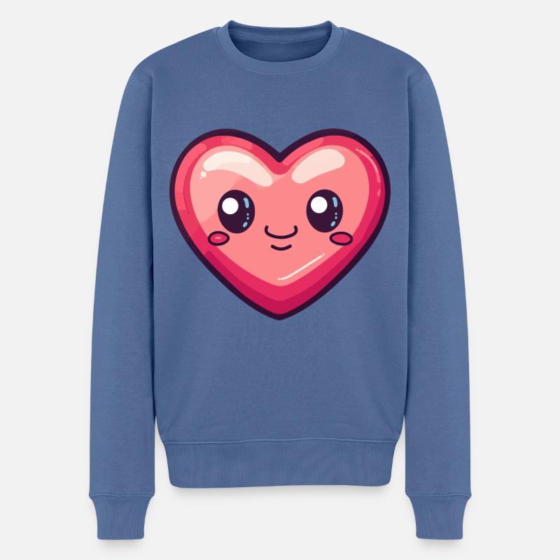 Coeur Comic Love Saint-Valentin - Pull Premium bio Homme - bleu pigeon